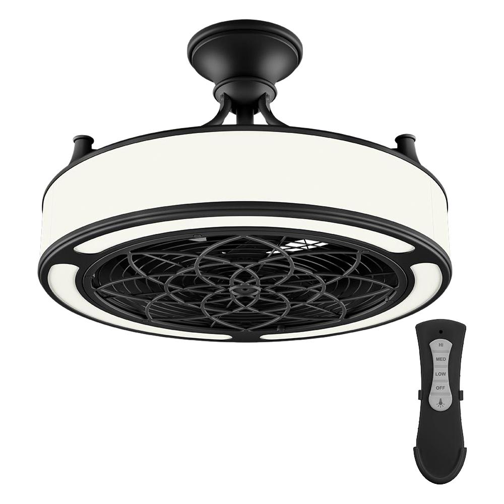 Windara 22 In Led Indoor Covered Outdoor Black Ceiling Fan With Light Kit And Remote Control Discount Warehouse Shop